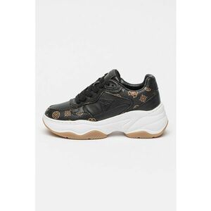 Pantofi sport demiwedge cu garnituri logo - Negru/Maro imagine