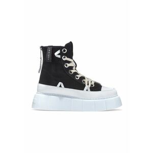 Pantofi sport flatform - din material textil - Alb/Negru imagine