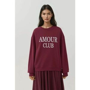 Hanorac dama guler rotund - croiala relaxata - caramiziu - tricot imagine