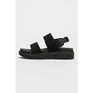 Sandale de piele intoarsa cu banda velcro - Negru imagine