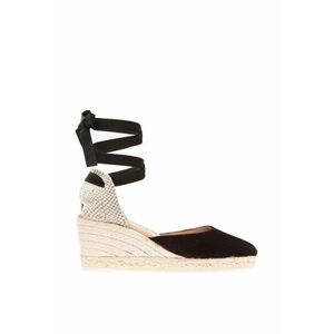 Sandale wedge de piele intoarsa - cu bareta infasurabila imagine