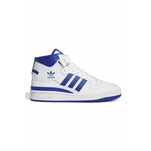 Pantofi sport mid-high de piele si piele ecologica - Alb/Albastru imagine
