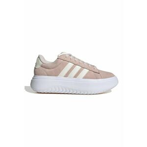 Pantofi sport flatform de piele intoarsa Grand Court - Roz prafuit imagine