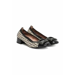 Pantofi dama - piele naturala - alb si negru - imprimeu elegant imagine