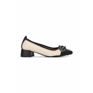 Pantofi dama - piele naturala - crem si negru imagine