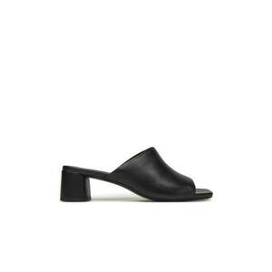 Papuci dama - piele naturala - negru - imagine