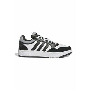Pantofi sport de piele ecologica cu garnituri de piele intoarsa Hoops 3.0 - Negru/Alb optic imagine