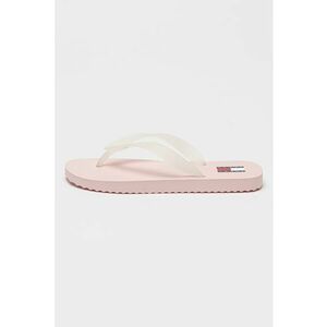 Papuci flip-flop cu logo - Roz/Transparent imagine