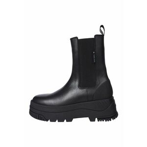 Ghete Chelsea flatform de piele - Negru imagine