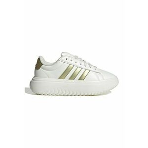 Pantofi sport flatform de piele ecologica Grand Court - Alb/Auriu imagine