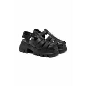 Sandale dama - piele naturala - negru - imagine