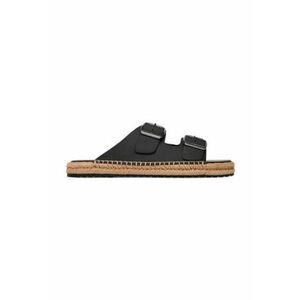 Papuci barbati - piele naturala - negru imagine