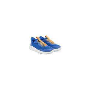 Pantofi sport pentru baieti - material textil - albastru/portocaliu - imagine