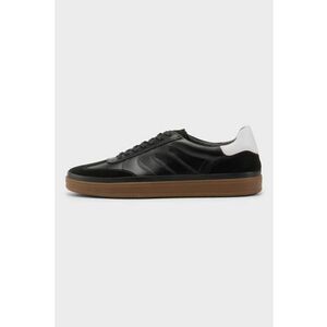 Pantofi sport cu insertii de piele intoarsa - Negru imagine