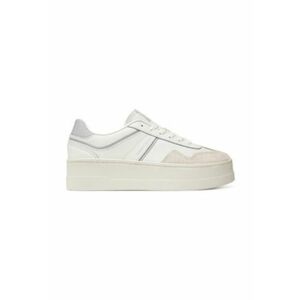 Pantofi sport flatform din piele - Alb imagine