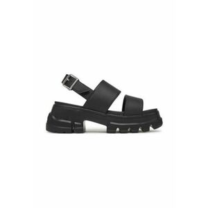 Sandale dama - piele ecologica - negru - inchidere cu catarama imagine