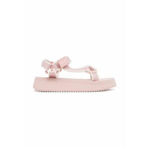Sandale dama - roz - material textil - inchidere cu velcro imagine