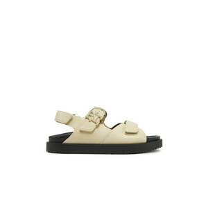 Sandale dama - piele naturala - bej - inchidere velcro - imagine