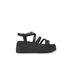 Sandale dama - piele naturala - negru - imagine