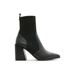 Botine de piele cu varf ascutit Ganina - Negru imagine
