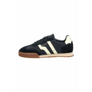 Pantofi sport din piele intoarsa si textil cu logo Baylle - Alb/Gri carbune imagine