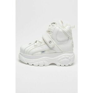 Pantofi sport high-top de piele cu aspect masiv - Alb optic imagine