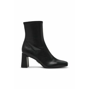 Botine de piele ecologica cu toc masiv Odesa - Negru imagine