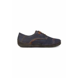 Pantofi dama - piele naturala - albastru/maro imagine