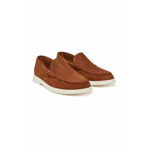 Pantofi barbati - piele naturala - maro - slip-on imagine