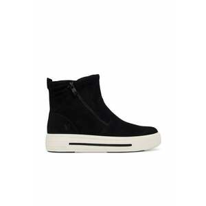 Botine dama - piele naturala - negru - talpa alba - imagine