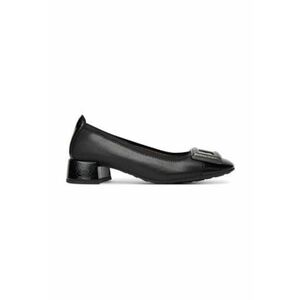 Pantofi dama - toc masiv - piele naturala - Negru imagine