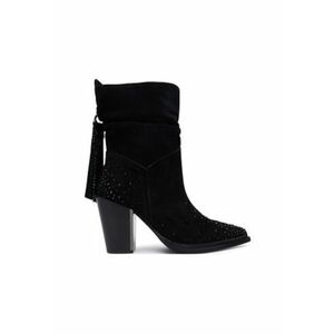 Botine dama piele naturala - Negru imagine