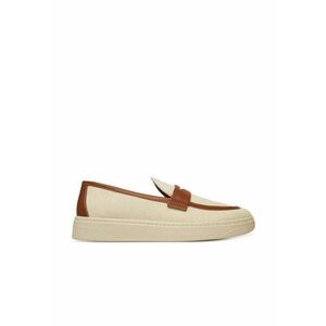 Mocasini barbatesti - material textil - bej/maro imagine