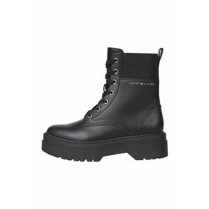 Ghete de piele cu segment textil - Negru imagine