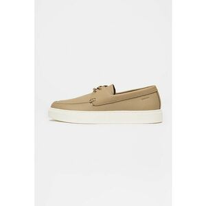 Pantofi loafer din piele cu varf rotund - Caramel imagine