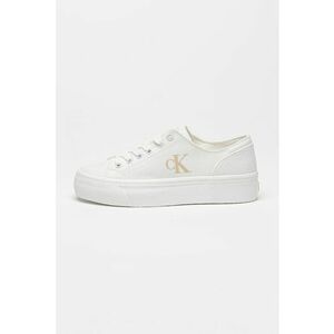 Pantofi sport din material textil cu talpa flatform - Alb murdar imagine