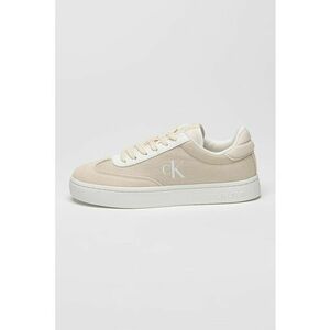 Pantofi sport din material textil cu garnituri din piele intoarsa - Bej deschis imagine