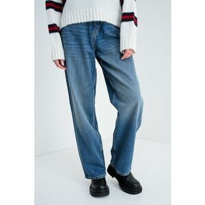 Blugi relaxed fit Leni - Albastru melange imagine