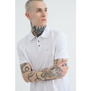 Tricou polo din bumbac - Alb imagine