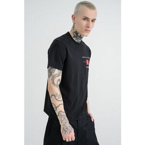 Tricou regular fit cu imprimeu logo pe piept - Rosu/Negru imagine