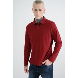 Bluza polo uni din bumbac - Visiniu imagine