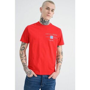 Tricou regular fit cu imprimeu logo pe piept - Rosu imagine
