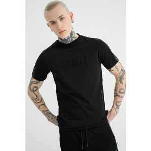 Tricou cu logo stantat - Negru imagine
