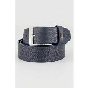 Curea de piele cu model herringbone Adan - Bleumarin imagine