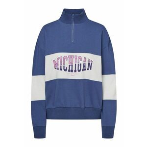 Bluza dama half-zip Albastru-alb Giggle - Albastru imagine