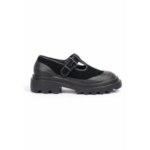 Pantofi Mary Jane din piele intoarsa cu bareta T Kasha - Negru imagine