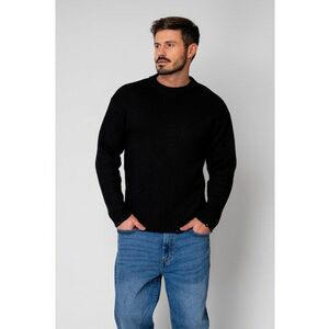 Pulover din mix de lana cu efect de rupturi Black New 19032 - Negru imagine