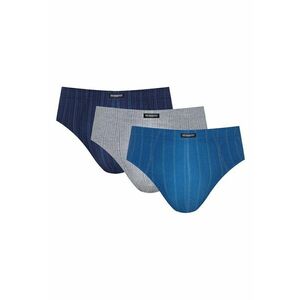 Chiloti tip slipi barbati Classic set de 3 albastru - gri - bleumarin - Gri/Albastru imagine