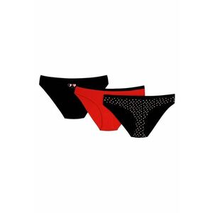 Chiloti dama set de 3 perechi Mi-Mi negru - rosu - Alb imagine