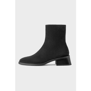 Ghete de piele intoarsa cu varf patrat Blanca - Negru imagine